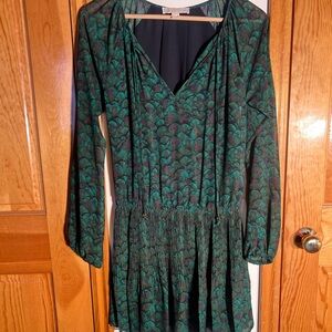 MICHAEL Michael Kors Green Midi Dress with Bishop Sleeves